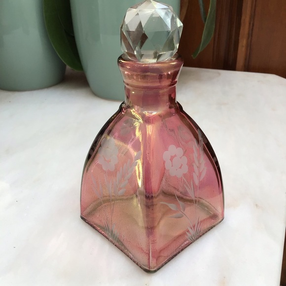 NEW Anthropologie Bohemian Glass Perfume Bottle with Stopper, Portugal - Picture 1 of 6